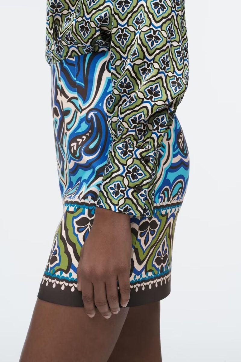 Autumn Women  Long Sleeve Geometric Abstract Pattern Printed Shirt - Image 2