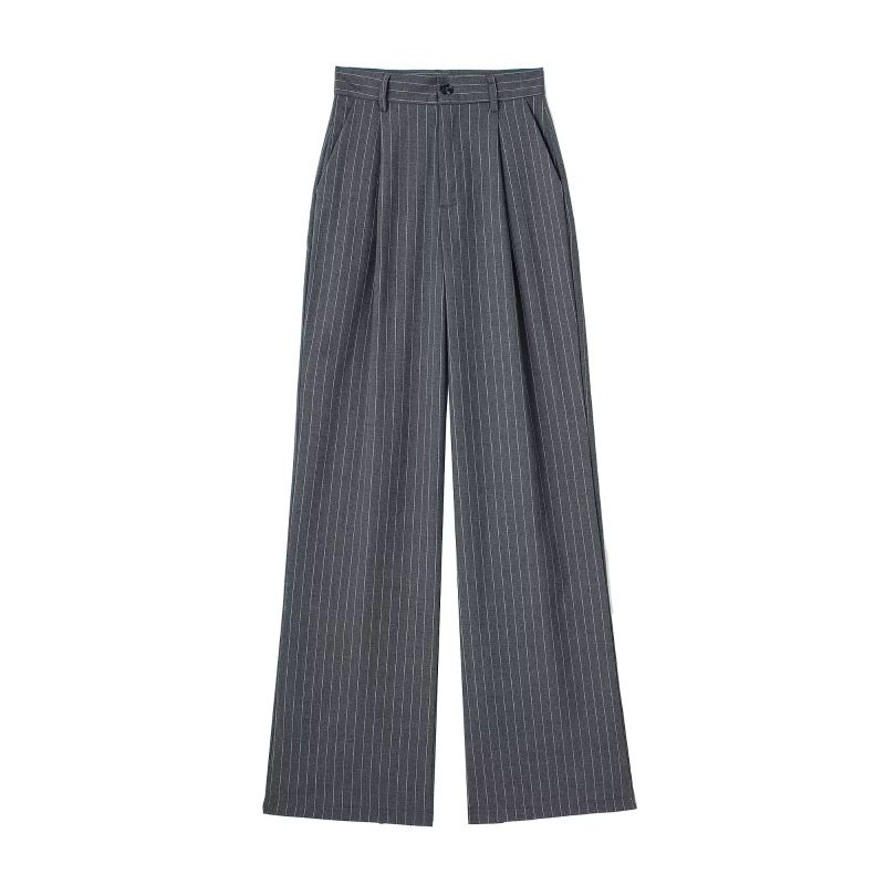 Spring Summer High Waist Drooping Work Pant Women Slimming Straight Loose Fitting Mopping Pants - Image 2