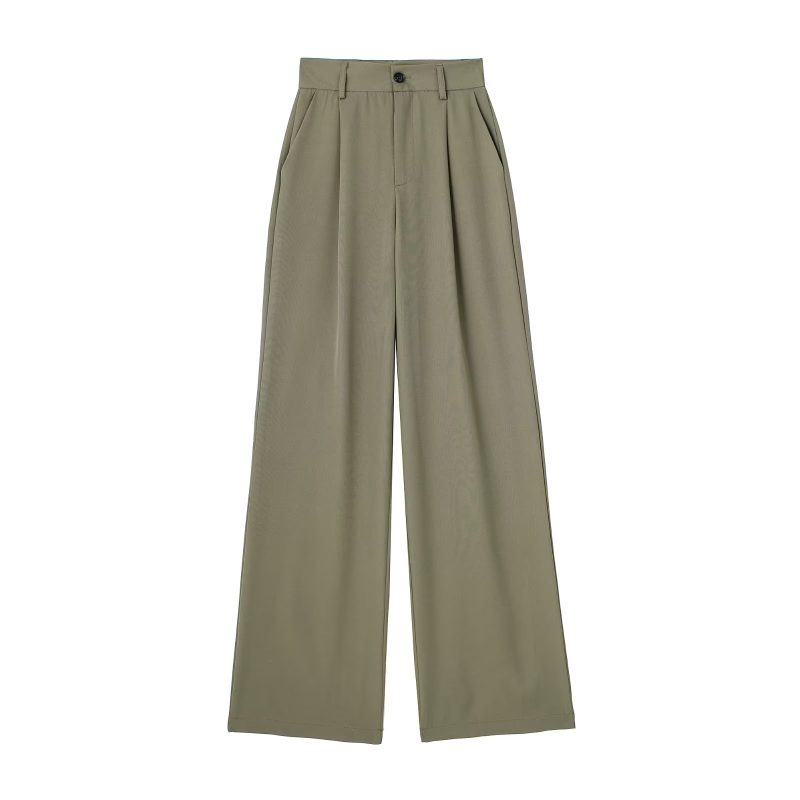 Spring Summer High Waist Drooping Work Pant Women Slimming Straight Loose Fitting Mopping Pants - Image 6