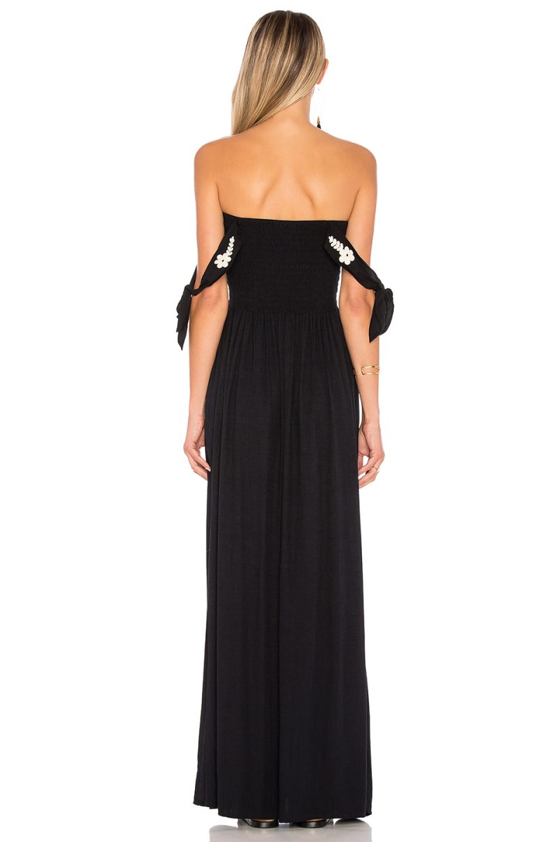 Women  Summer New Bohemian Vacation Embroidered Dress Collar Shoulder Hanging Long Dress - Image 6