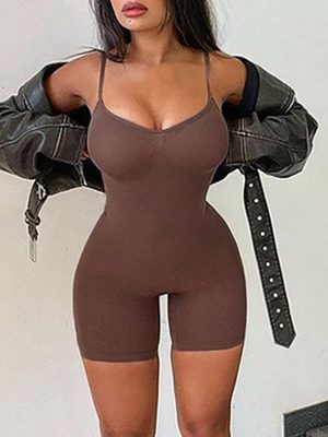 Women Spring Clothing Suspender Belly Waist Shaping Flattering Hip Lifting Casual Sports Romper