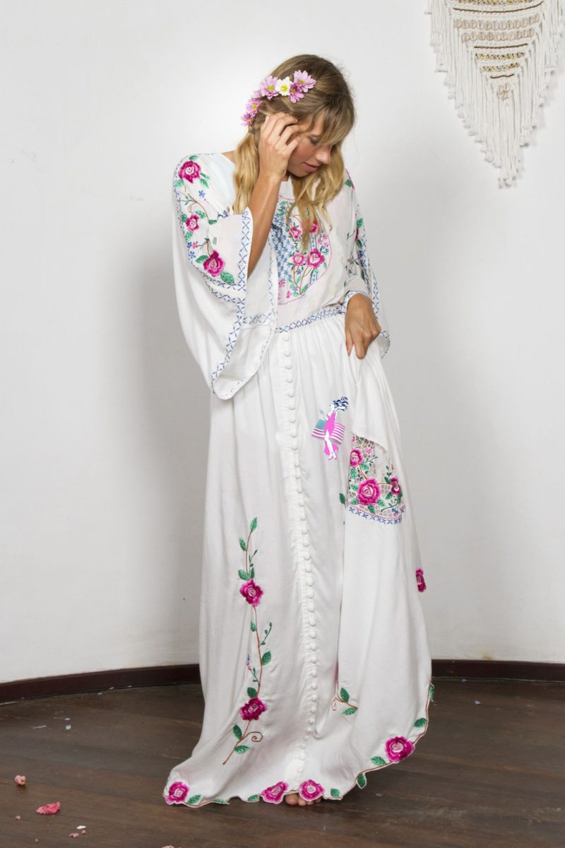 Women  Spring and Summer Elegant Seaside Vacation Amazing Embroidered Dress - Image 3