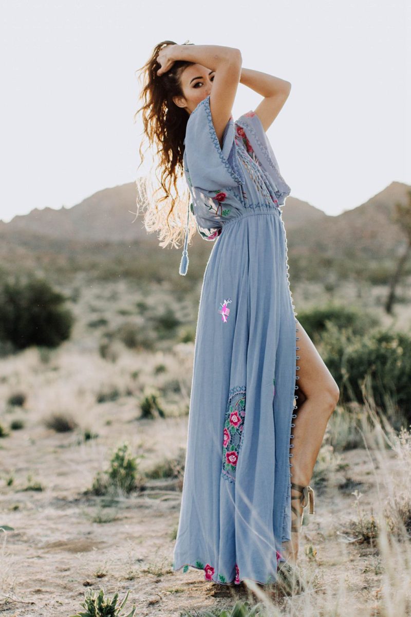 Women  Spring and Summer Elegant Seaside Vacation Amazing Embroidered Dress - Image 4