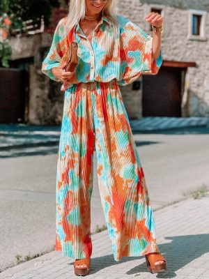 Ladies Casual Bohemian Blooming Loose Wide Leg Jumpsuit