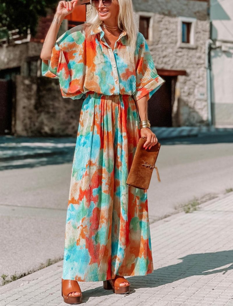 Ladies Casual Bohemian Blooming Loose Wide Leg Jumpsuit - Image 4