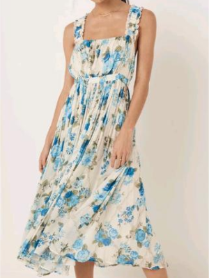 Vacation Summer Cross Backless Rayon Printing Slip Dress