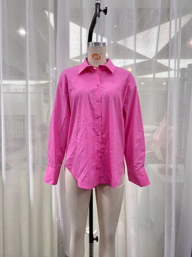 Heart Shaped Opening Design Long Sleeve Shirt Women Spring - Image 4