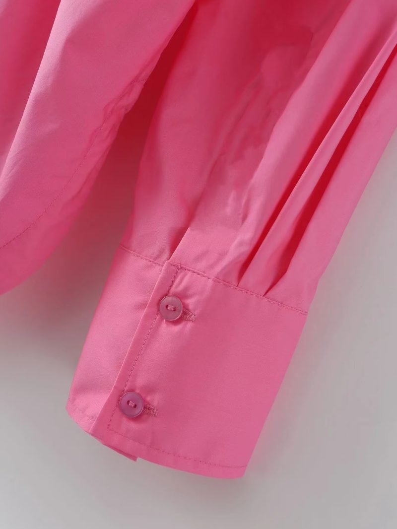 Heart Shaped Opening Design Long Sleeve Shirt Women Spring - Image 9
