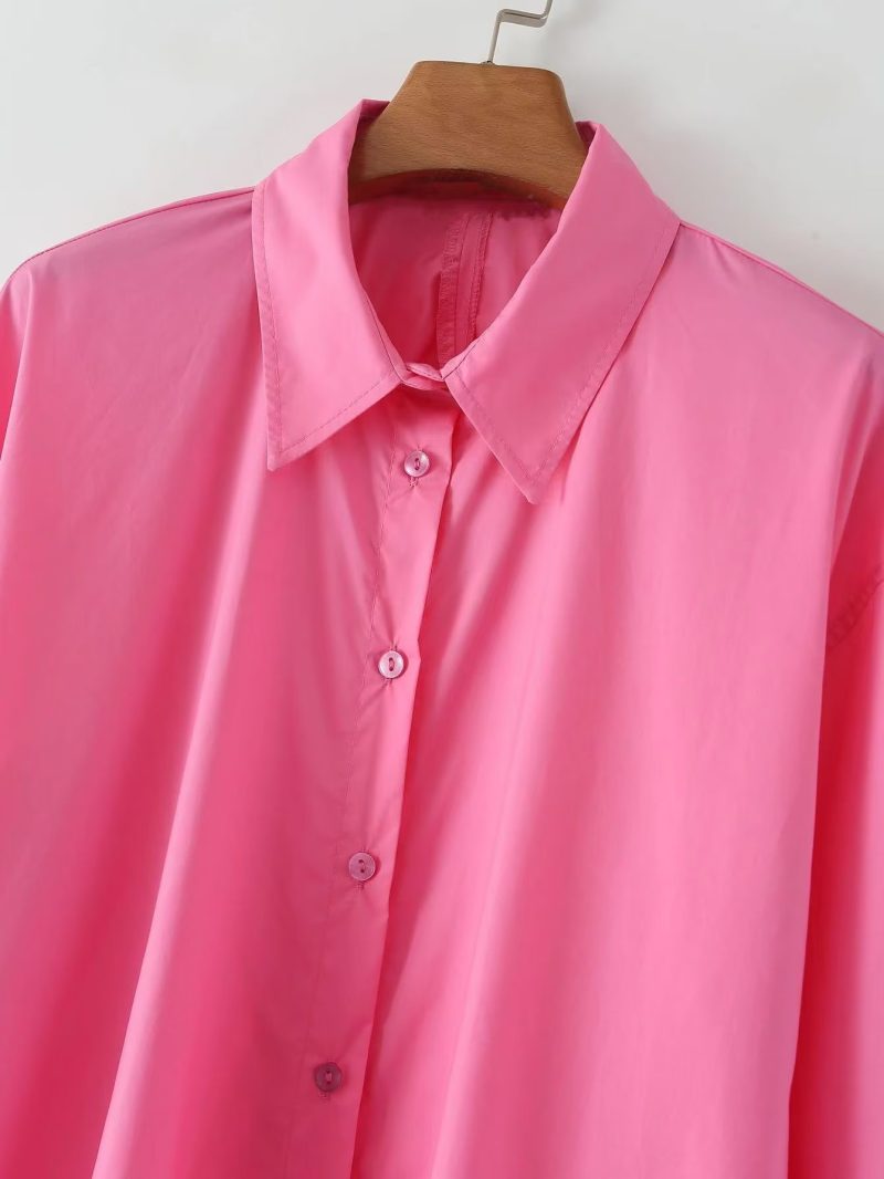 Heart Shaped Opening Design Long Sleeve Shirt Women Spring - Image 10