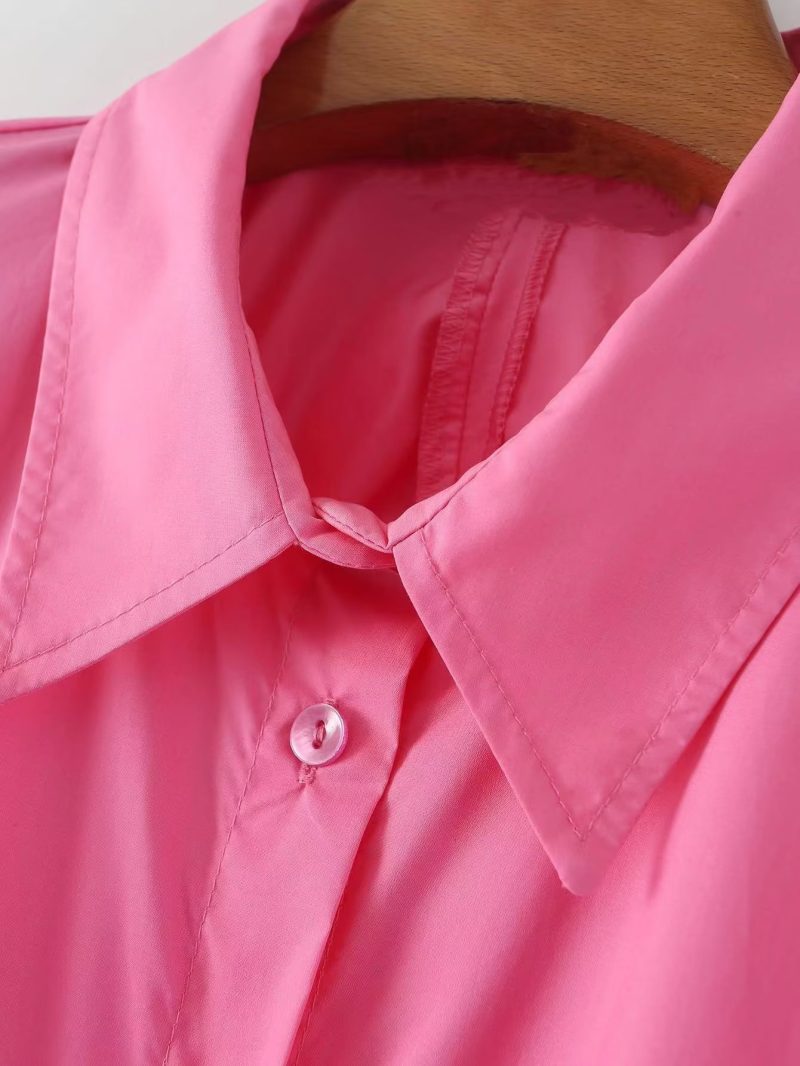 Heart Shaped Opening Design Long Sleeve Shirt Women Spring - Image 11