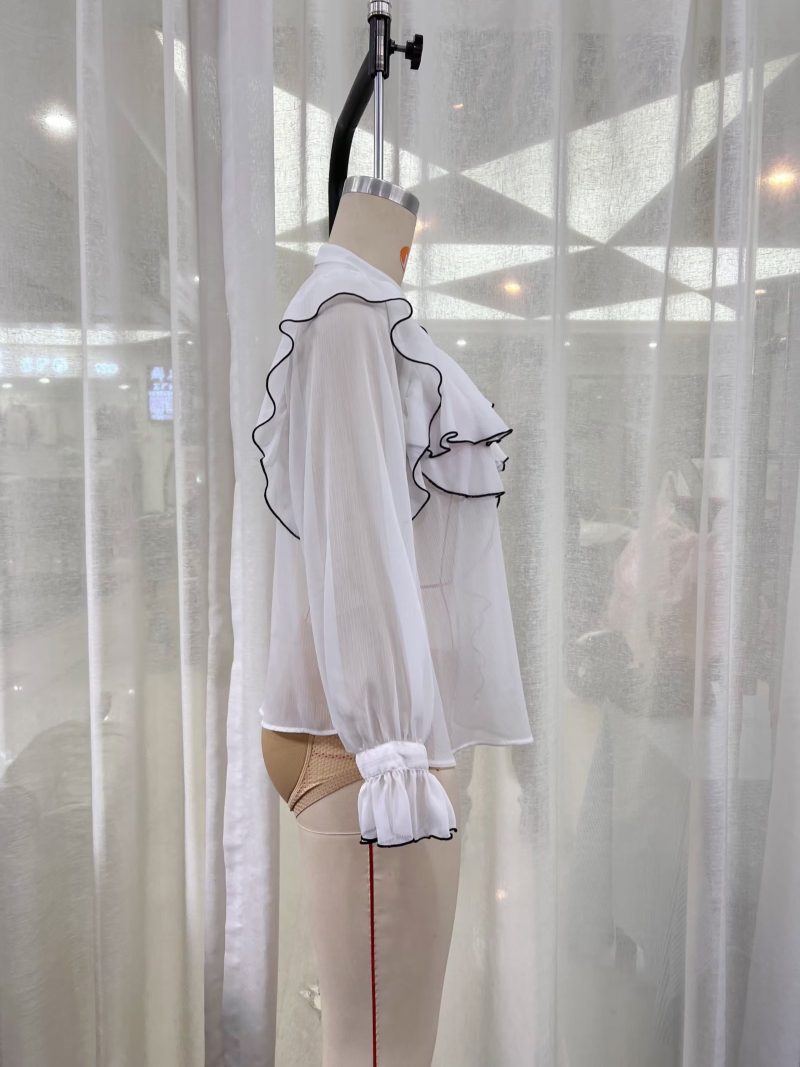 Spring Summer French Shirt Women Long Sleeved Chiffon Shirt Gentle Top Chic Shirt - Image 6