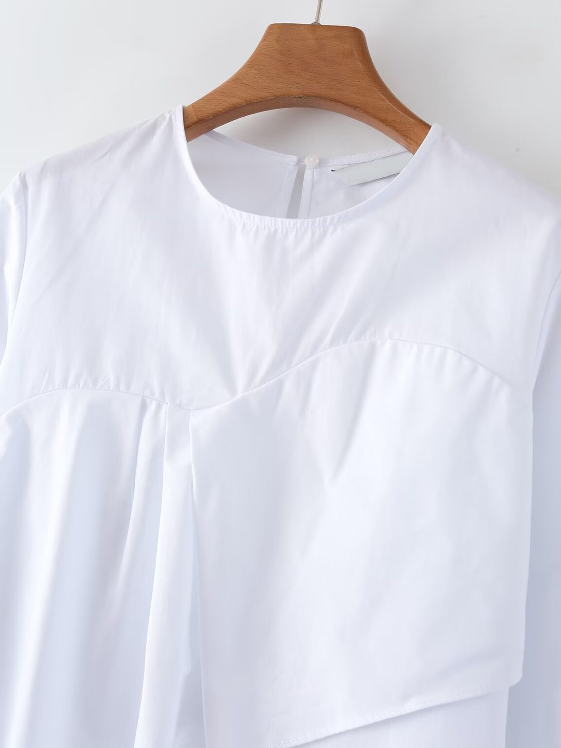 White Ruffled Stitching Niche Women Loose Casual Long Sleeved Top Spring Autumn - Image 6