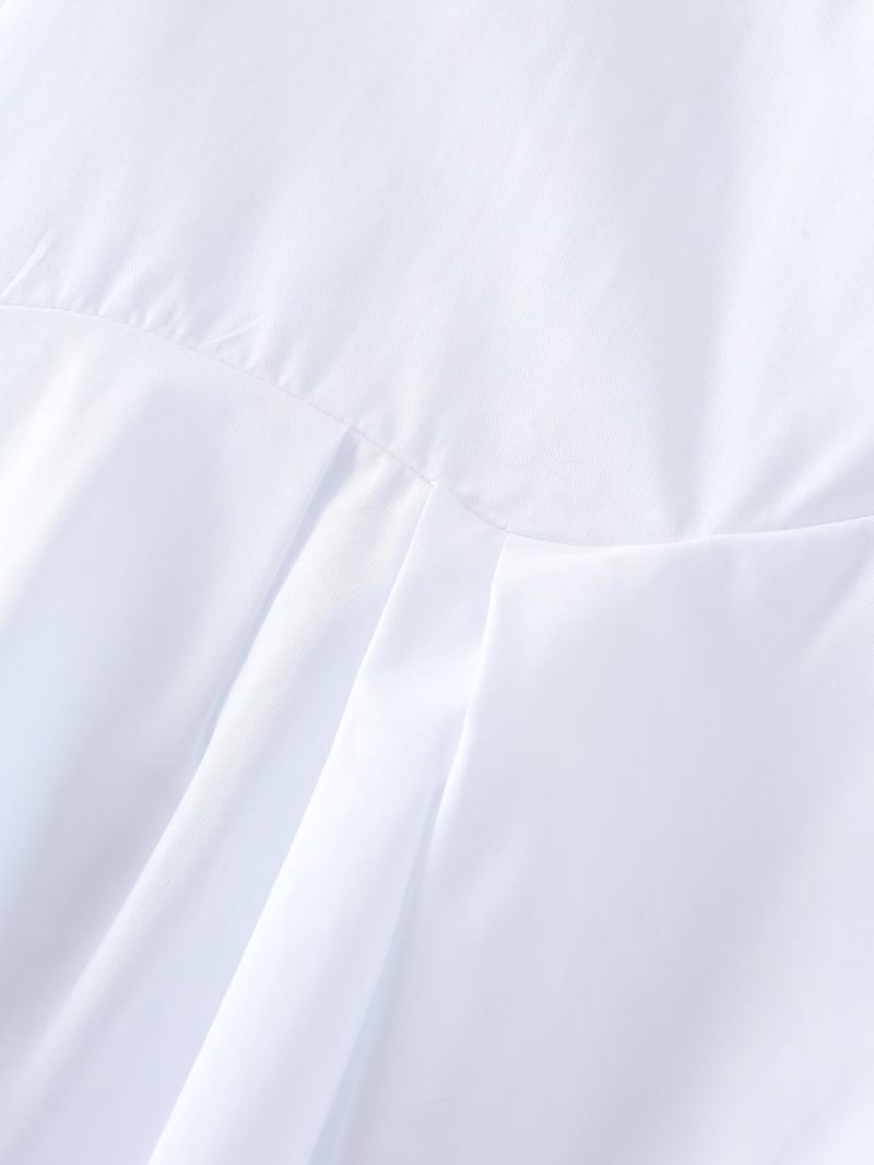 White Ruffled Stitching Niche Women Loose Casual Long Sleeved Top Spring Autumn - Image 10
