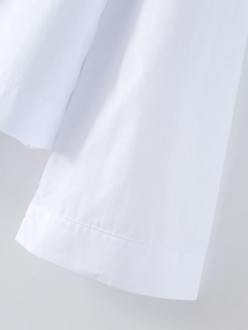 White Ruffled Stitching Niche Women Loose Casual Long Sleeved Top Spring Autumn - Image 13