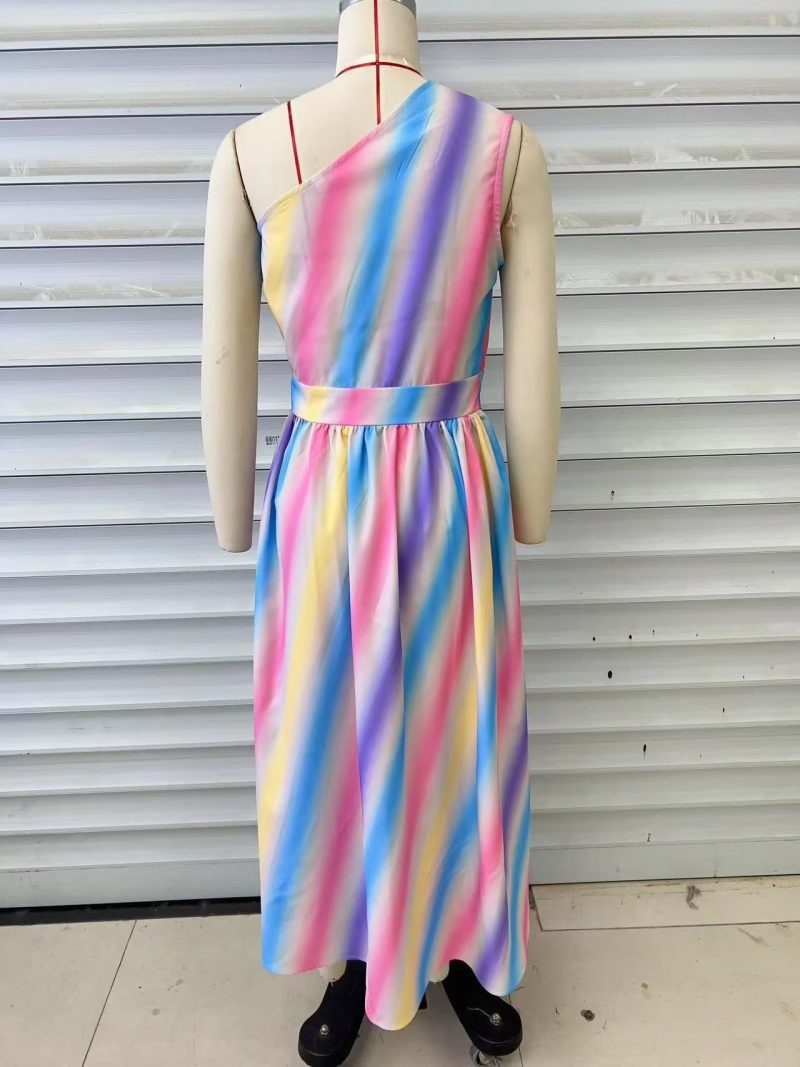 Off Shoulder Slit Back Zipper Maxi Dress Pleating Sexy Party Dress - Image 5