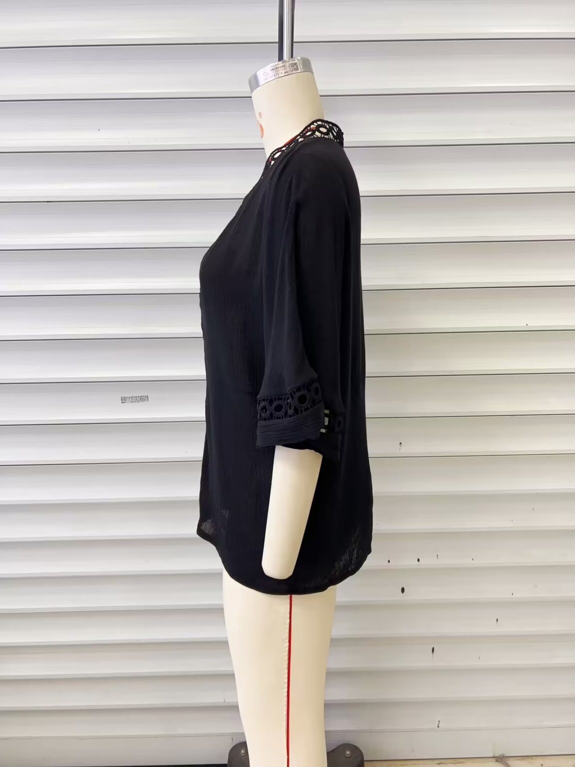 Women Clothing Shirt V neck Hollow Out Cutout Lace Shirt - Image 6