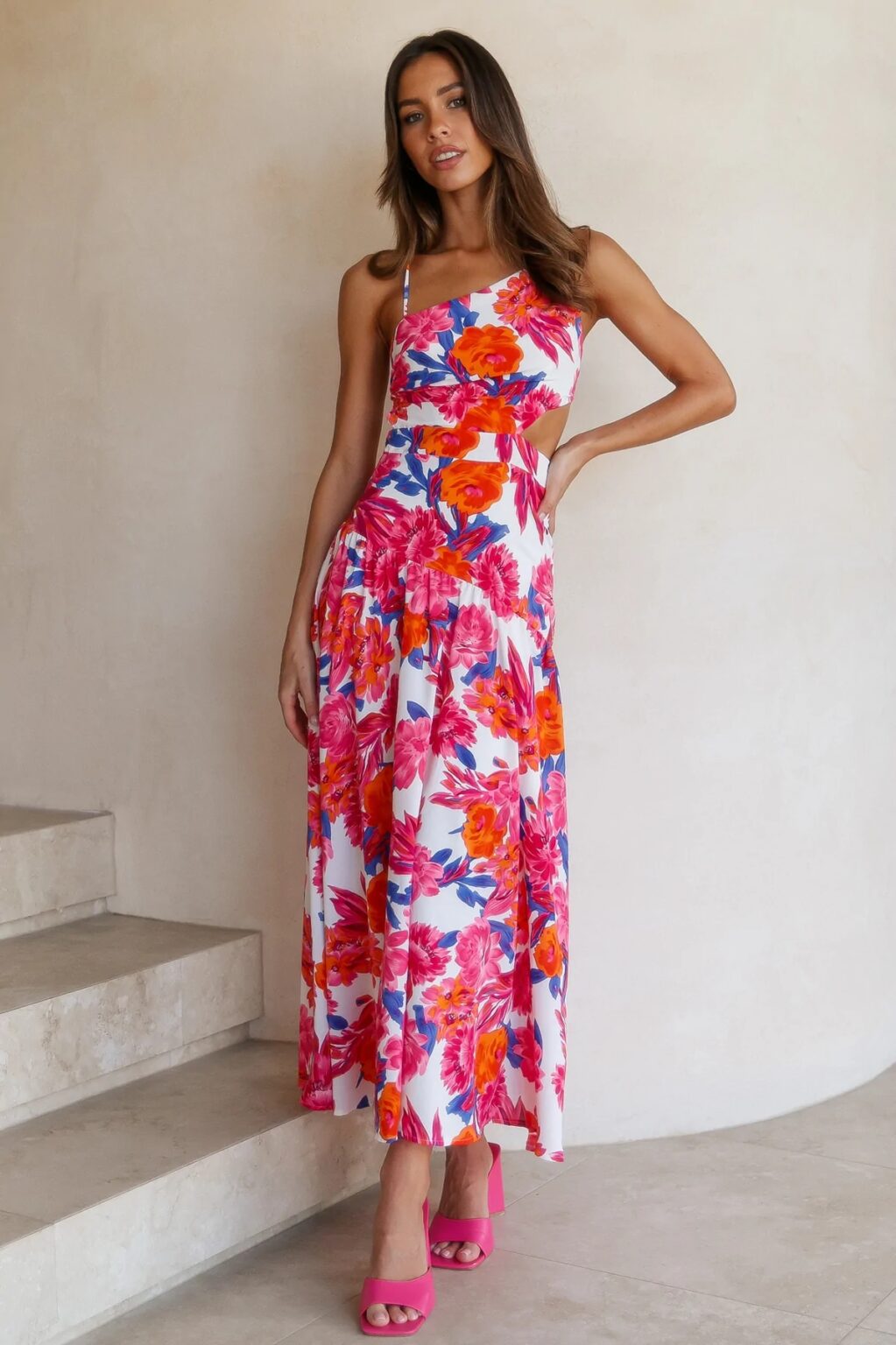 Summer New Fashion Personality Sling Strap Oblique Shoulder Waist Large Swing Dress  Criss Cross - Image 3