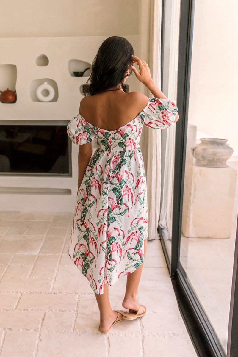 Summer New Fashion Sexy One Line Neck Printed Short Dress - Image 2