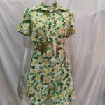 Women Summer Vacation Floral Short Sleeve Tie Rompers - Image 2