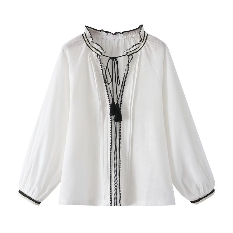 Niche Shirt Women Autumn Winter High Sense Small Shirt Chic Top - Image 4