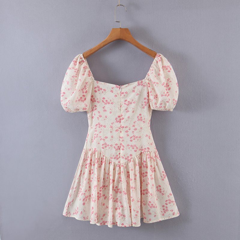 Idyllic Small Fresh Floral Bra Temperament Waist Show Thin One Piece Pants Dresses - Image 3