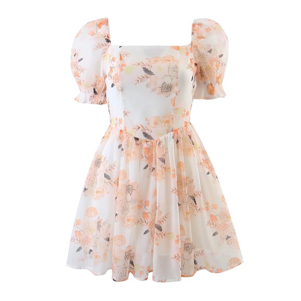 Summer Women Clothing Organza Waist Trimming Princess Dress