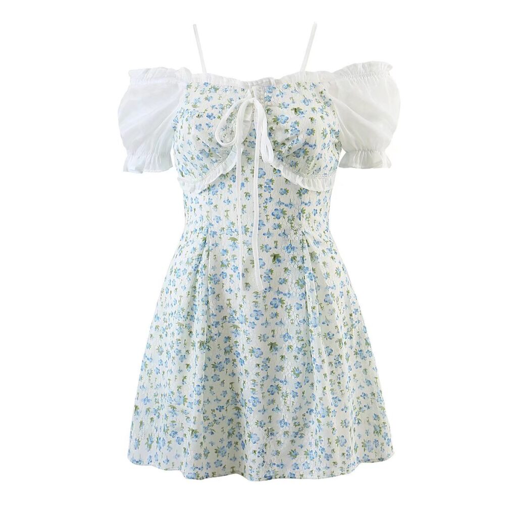 Lace Printed Two Wear Small Fresh Versatile Dress - Image 2
