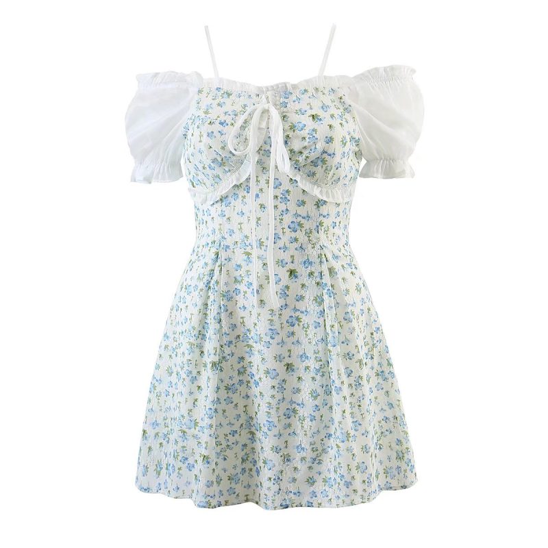 Lace Printed Two Wear Small Fresh Versatile Dress - Image 2