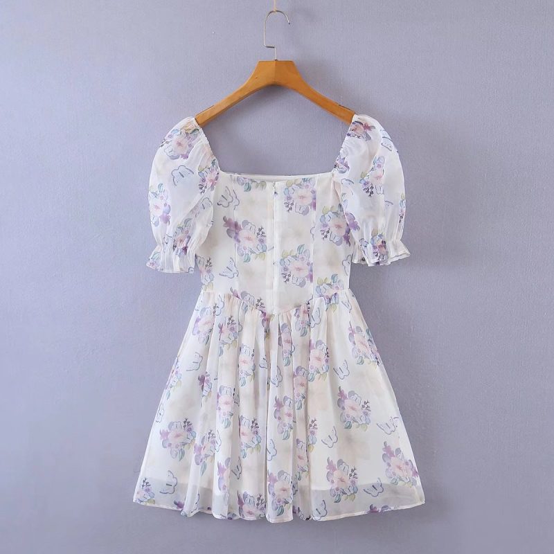 Summer Women Clothing Organza Waist Trimming Princess Short Dress - Image 3