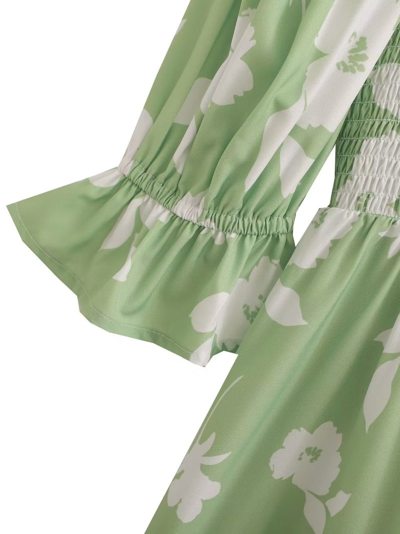 Summer Elegant Women Clothing Polyester Pullover Square Collar Dress - Image 5