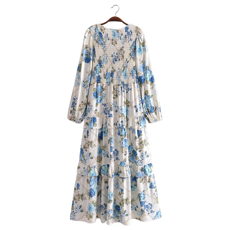 Pastoral Floral Dress Elegant Graceful Elegant Printed Dress - Image 3