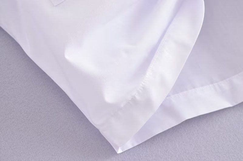 Winter Women Clothing Polo Collar Solid Color Double Pocket Knotted Short Long Sleeve - Image 8