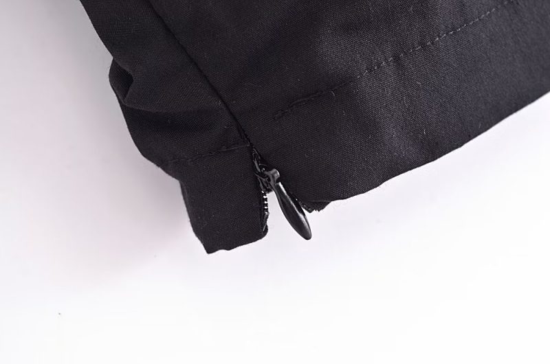 Winter Women Clothing Polo Collar Solid Color Double Pocket Decorative Knotted Short Long Sleeve Shirt - Image 11