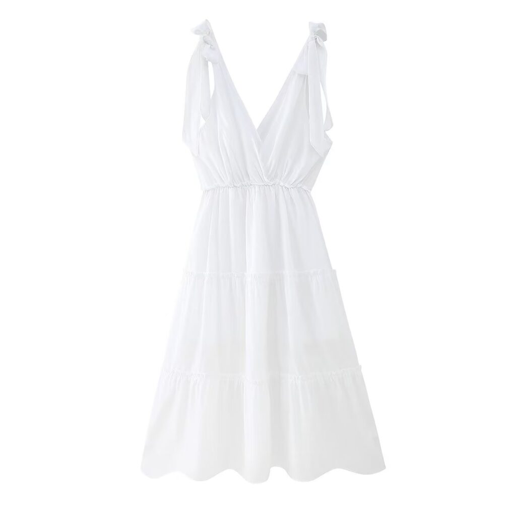 Women  Wear Winter Bubble Wrinkle Multi Layer Stitching Dress with Lining - Image 2