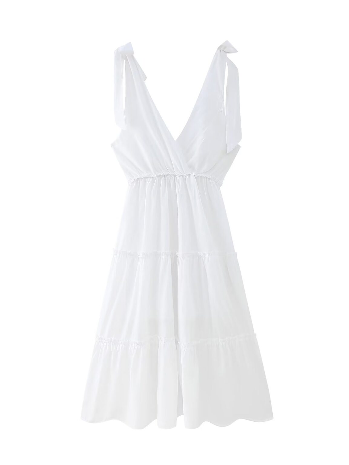 Women  Wear Winter Bubble Wrinkle Multi Layer Stitching Dress with Lining - Image 3
