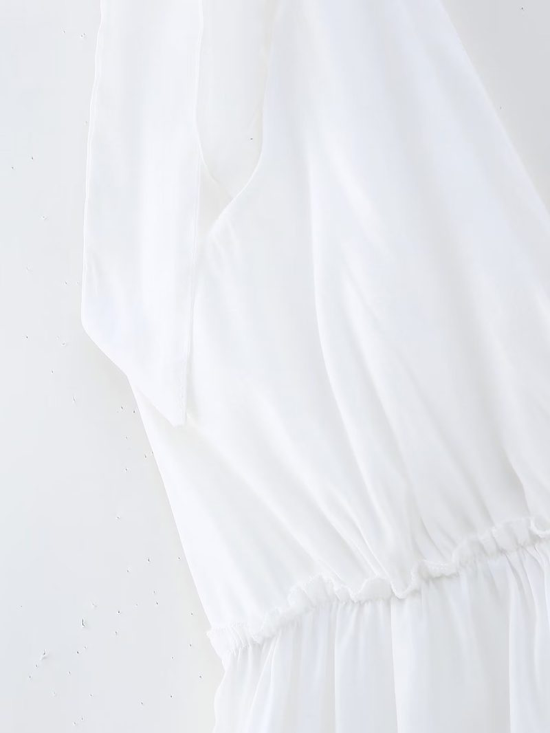 Women  Wear Winter Bubble Wrinkle Multi Layer Stitching Dress with Lining - Image 10