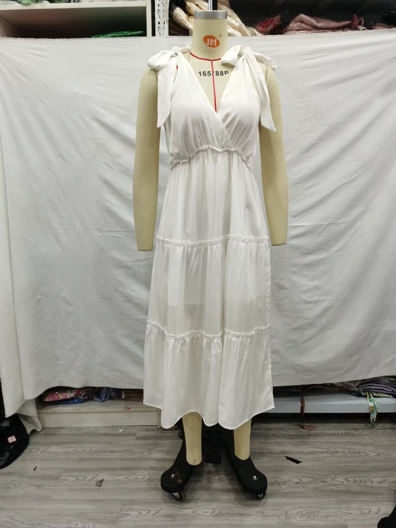 Women  Wear Winter Bubble Wrinkle Multi Layer Stitching Dress with Lining - Image 11