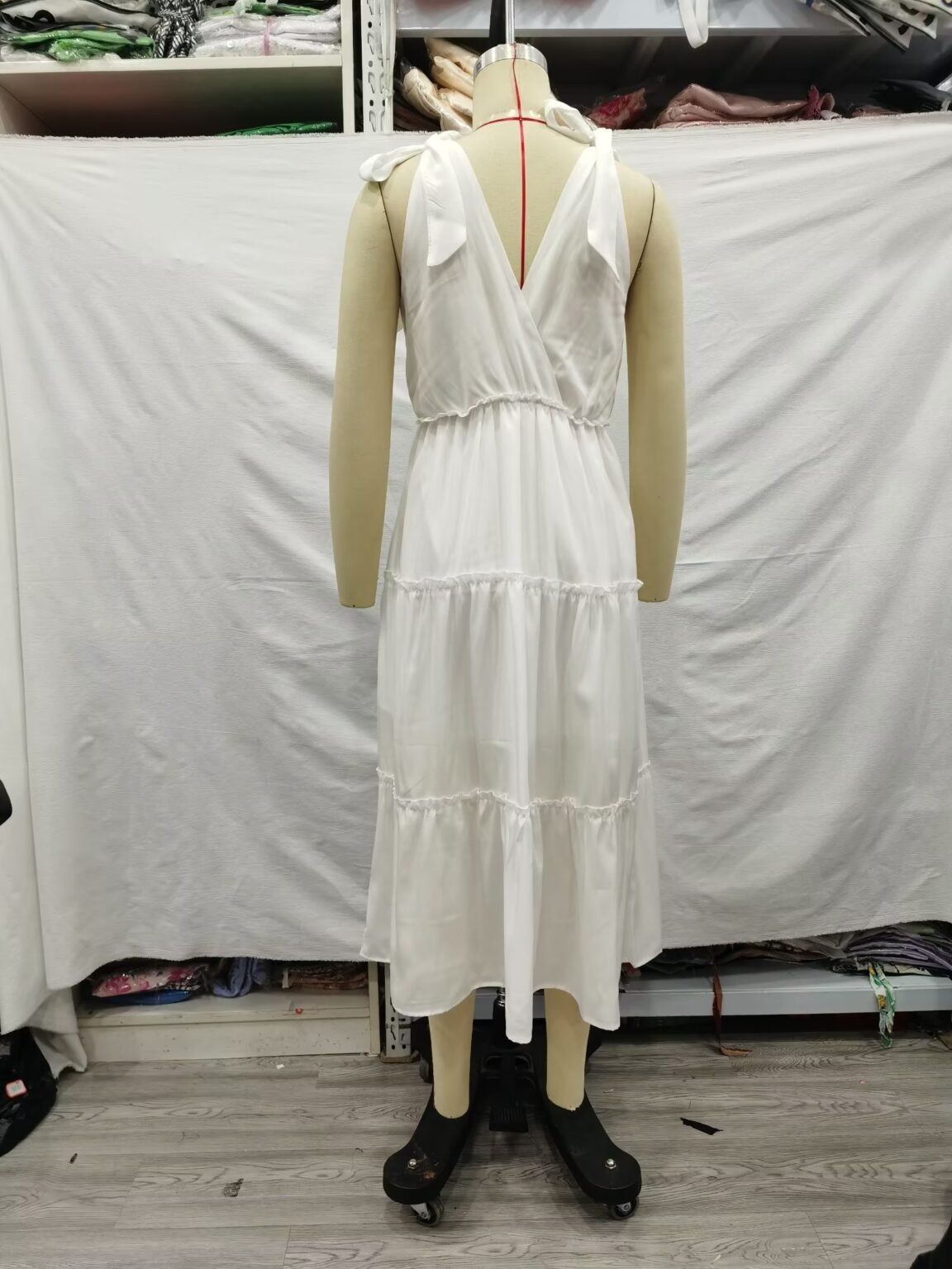 Women  Wear Winter Bubble Wrinkle Multi Layer Stitching Dress with Lining - Image 12