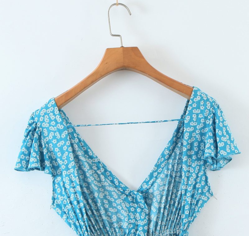 Spring Seaside Vacation Cardigan Lace up Sexy Waist Trimming Long Beach Dress - Image 10