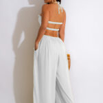 Women Clothing Spring Summer Solid Color Sexy Loose Backless Jumpsuit - Image 8
