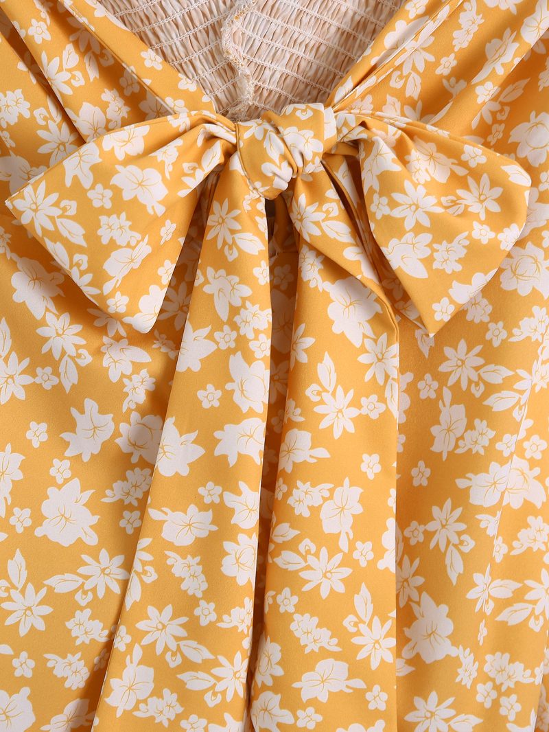 Spring Halter Elastic Printed Dress - Image 12