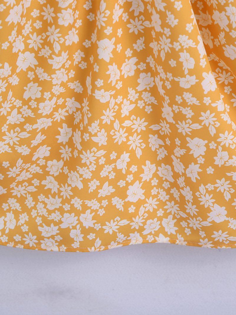 Spring Halter Elastic Printed Dress - Image 13