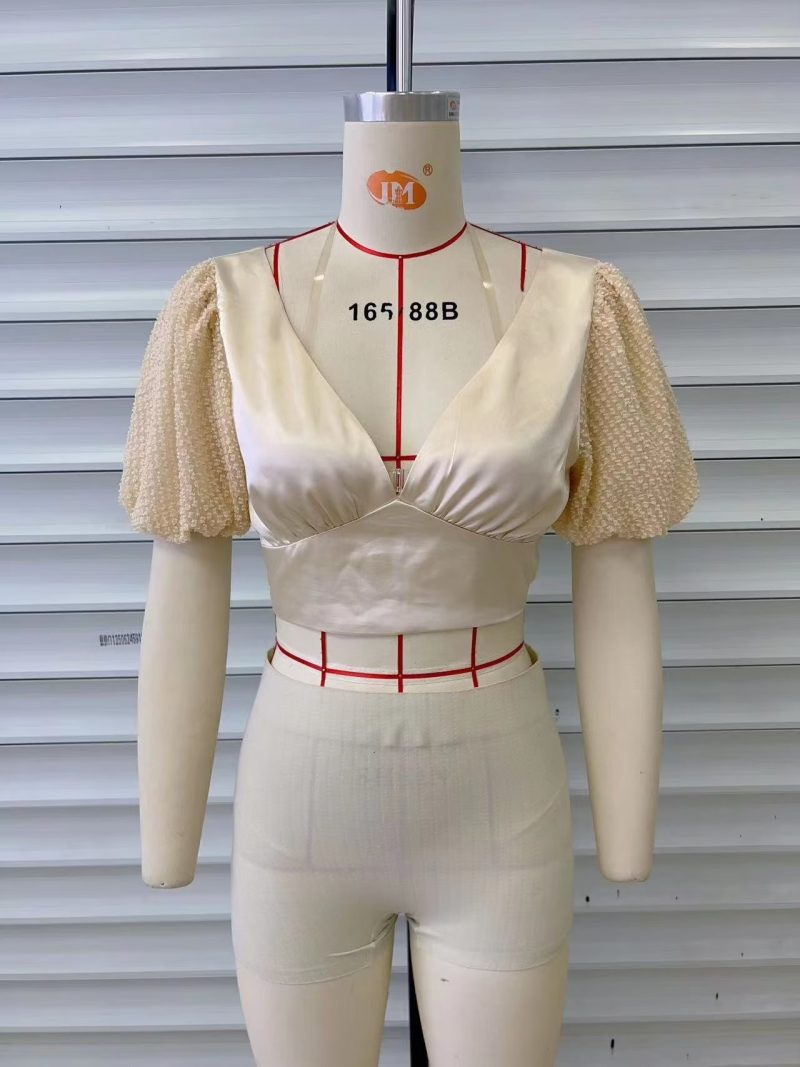 Sweet Sexy Square Neck Lace-up Irregular Asymmetric Top Summer Women Clothing Small Shirt - Image 10