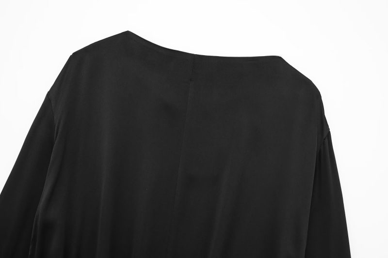 Spring Autumn Women Clothing Back Lace up Cropped Shirt - Image 11