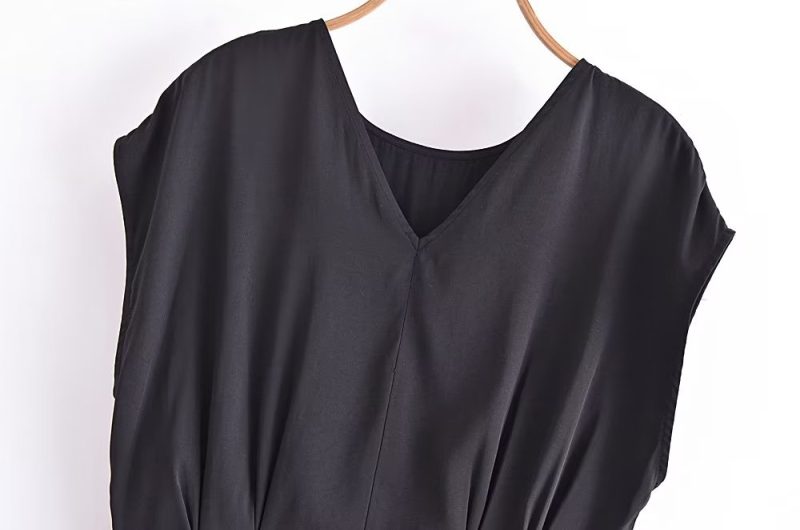 Women Clothing Slim Fit Waist Waist Trimming Short Sleeved Shirt - Image 2