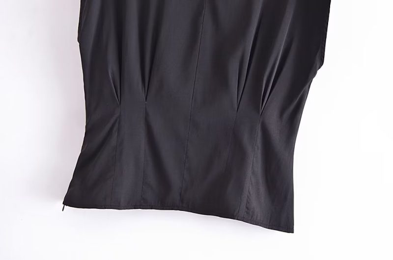 Women Clothing Slim Fit Waist Waist Trimming Short Sleeved Shirt - Image 3
