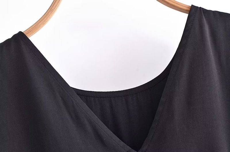 Women Clothing Slim Fit Waist Waist Trimming Short Sleeved Shirt - Image 6