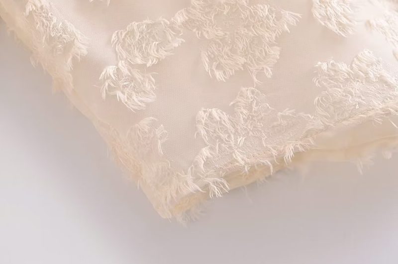 Elegant Solid Color Collared Long Sleeve Cardigan Top Spring Translucent Stitching Shirt - Image 10