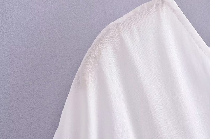 Spring Women Clothing Slim Fit Waist Waist Trimming Short Sleeved Shirt - Image 5