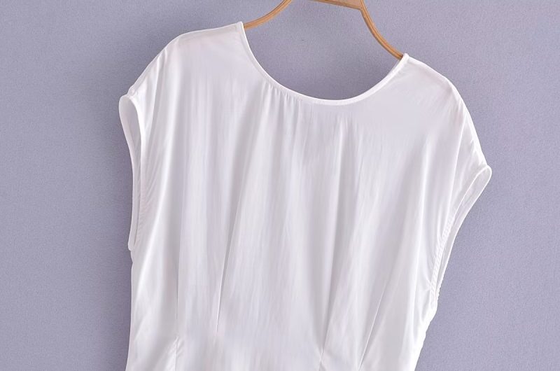 Spring Women Clothing Slim Fit Waist Waist Trimming Short Sleeved Shirt - Image 10